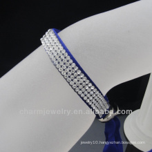 Wholesale 4 rows Crystal Satin Ribbon bangles 2014 clasps for leather bracelet